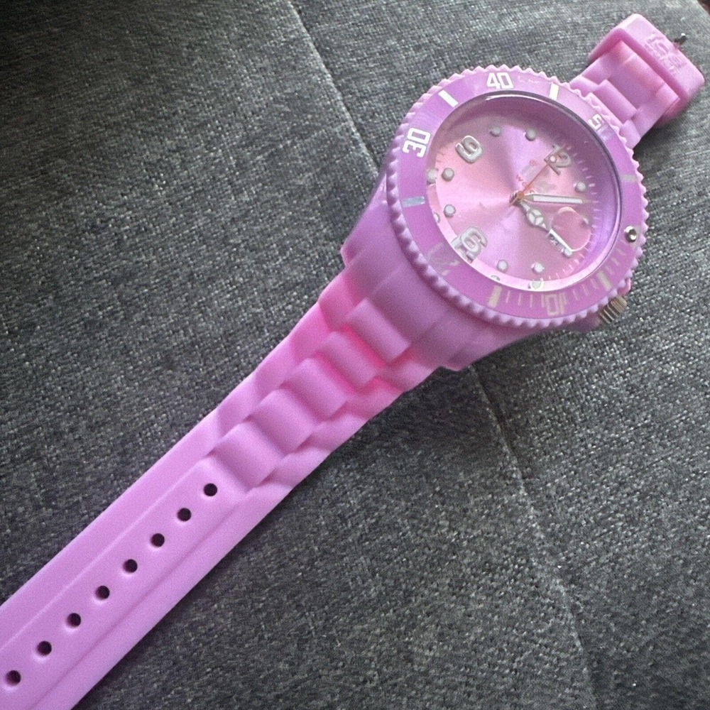 Running Ice Watch 44mm Classic Light Purple Plastic Resin Quartz Watch‎ Big Dial